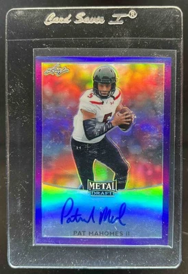 Leaf Metal Draft Patrick Mahomes II 2017 automático púrpura novato radiocontrol novato #1/25 Foto 1 de 2