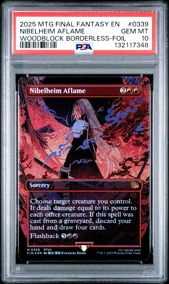 2025 MTG Final Fantasy NIBELHEIM AFLAME Woodblock Borderless Foil #0339 * PSA 10 - Image 1 of 2