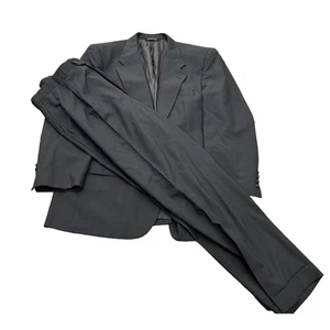 Vintage Burberrys Mens Size 44 Double Breast Wool Blazer Suit Grey Stripe FLAWS - Picture 1 of 23