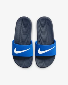Nike Kawa Big Kids Soft Foam Slides Size 5Y / 6.5 Womens Blue White FJ8812 402 - Picture 1 of 6