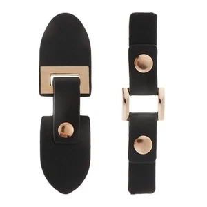 2pcs Leather Toggle Button Closure Rivets Hooks, PU Leather And Alloy - Picture 1 of 4