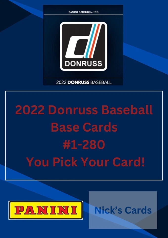 2022 Donruss Baseball --- Base Cards #1-280 --- You Pick Your Card! - Image 1 of 1