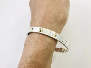 925 Sterling Silver Hinged Bangle Bracelet. 7.5" / 19 cm, 36 g - Picture 1 of 16