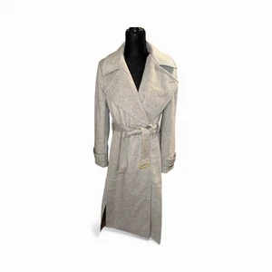 🔥 Giacca donna Karan pavone trench cappotto colletto con cintura donna taglia S 🔥 nuovo senza etichette - Foto 1 di 9