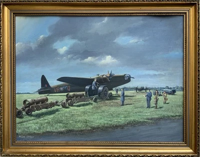 A Post-War Vickers Armstrong Wellington Bomber WWII RAF Oil Painting - image 1 of 4