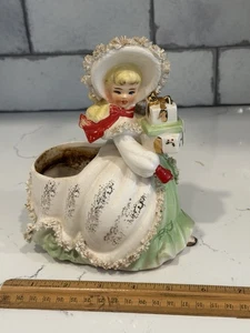 Vintage Napco Weihnachten Mädchen Shopper Pflanzgefäß ohne Pudel - Japan - Bild 1 von 10