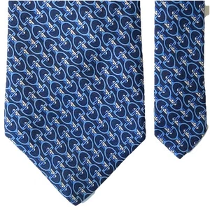 Corbata Francesco Smalto Jacquard Seda Hecha a Mano Azul Broca y Giratoria Corbata De Colección Usada en Excelente Condición - Imagen 1 de 10