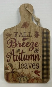 Fall Breeze & Autumn Leaves Kitchen Cutting Board Wall Sign Decor - Picture 1 of 5