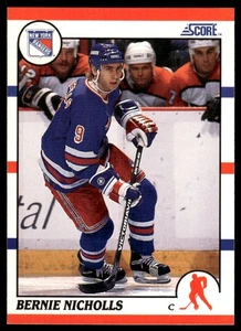 1990 Score American #9 Bernie Nicholls New York Rangers - Picture 1 of 2
