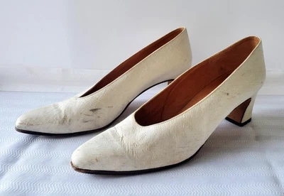 Zapatos Louis Cros Paris Marfil Seda RARO De Colección - Talla 5 Foto 1 de 4