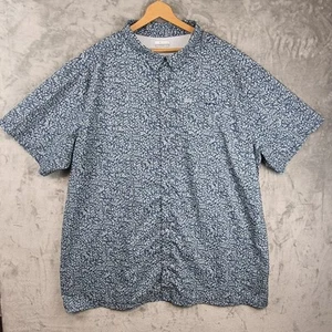 Columbia Shirt Mens 5XT Vented Blue Fish Casual Dress Shirt Hawaiian Button PFG - Picture 1 of 13