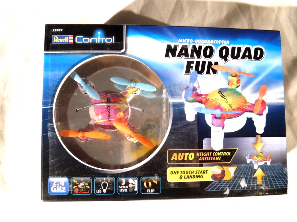 Revell Control Nano Quad Fun Drone 2.4 GHz Led Light Speed Level 3 # 23889 - Image 1 of 3