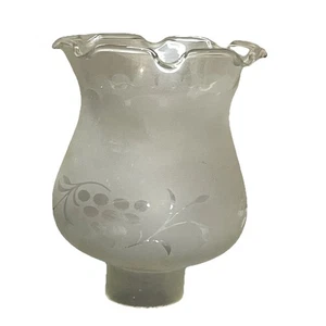 Paralume lampada vetro smerigliato globo inciso uva e foglie piano arruffato vintage 5,25" - Foto 1 di 6