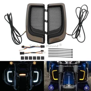 LED Fairing Lower Grill W/Turn Signal Running Light For Harley Electra Tri Glide - Picture 1 of 14