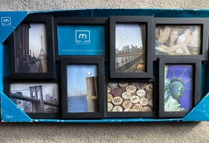 Photo Frame Collage 8 Picture Family Memory Gallery Display Wall Mount Decor Blk - Picture 1 of 12