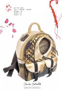 ELISA CAVALETTI Rucksack für Kleintier Leder schwarz beige - Bild 1 von 3