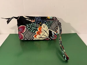 Vera Bradley Wallet Kauai Floral Black Magenta 7 inches New - Picture 1 of 11