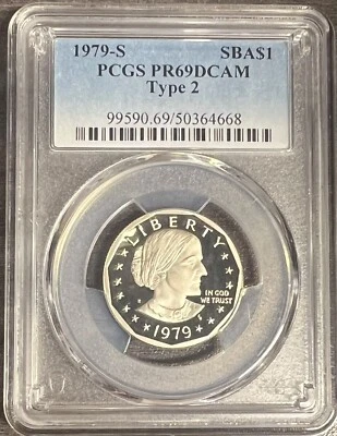 1979 S Susan B Anthony Dollar Type 2 PCGS PR69DCAM - Image 1 of 2