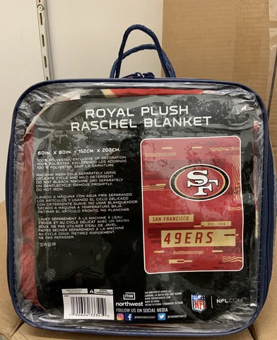 SAN FRANCISCO 49ERS 60"X80" ROYAL PLUSH RASCHEL BLANKET NEW NORTHWEST 👀 Cover