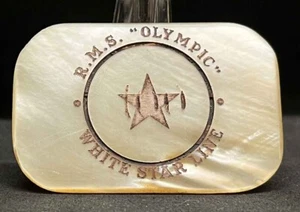 Antiguo token de casino de barco del Reino Unido R M S "Olympic" raro White Star Line valor 100 nácares - Imagen 1 de 10