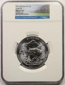 2011 Glacier NP Silver 5oz 25C MS 69 DPL NGC America the Beautiful ATB - Picture 1 of 4