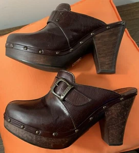 Frye Ella Sherpa Lined Leather Clogs Sz 9.5M -- Was $228 Now $99 - Picture 1 of 8