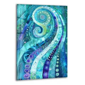 Octopus Tentacle Suckers Abstract Glass Wall Art - Picture 1 of 7