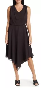 $445 VESTIDO NEGRO ALTO HIPPIE SEDA CREPÚSCULO GUAZE PEQUEÑO - Imagen 1 de 12