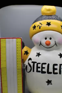 Luz muñeco de nieve Steelers de cerámica hecha a mano - Imagen 1 de 14