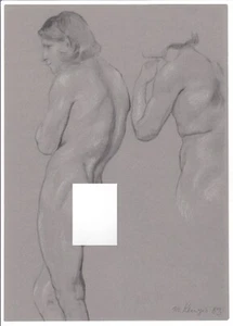 Max Klinger German Academic Style Drawing Male Nude Academic PreRaphaelites life - Picture 1 of 8