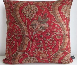 Liberty Mildenhall Red Cotton & Black Velvet Fabric Retro Vintage Cushion Cover  - Picture 1 of 12