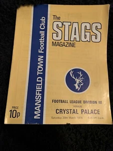 1976 Mansfield Town V Crystal Palace Football Programme - Picture 1 of 2
