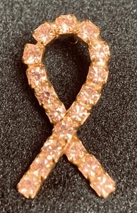 Rhinestone Pink Breast Cancer Awareness Costume Jewelry Tie Pin - Picture 1 of 5
