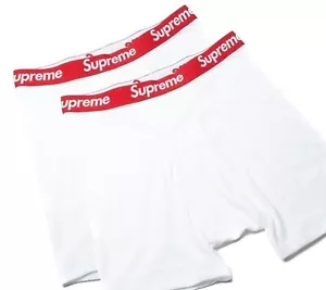 Authentic Supreme / Hanes White Boxer Briefs Underwear (2 Pack) SMALL / S 28-30 - Picture 1 of 1