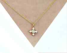 Unique Mini Cross Necklace for Women/Real Diamond Necklace/14k Solid Dainty 
