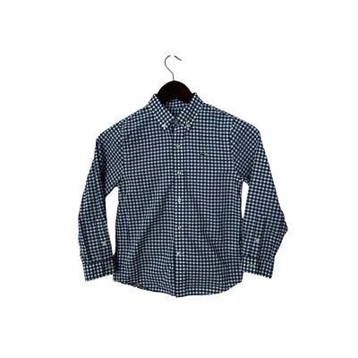 Vineyard Vines size 7 boys blue gingham checkered button front shirt  - Image 1 of 2