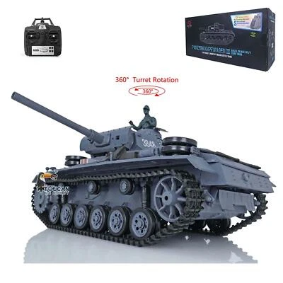 2.4G Henglong 7.0 1/16 Plastic 3848 German Panzer III L RTR RC Tank 360° Turret - Image 1 of 4