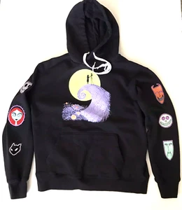 DISNEY TIM BURTON Nightmare LG Hoodie Sweatshirt Skellington Stickerei HALLOWEEN - Bild 1 von 9