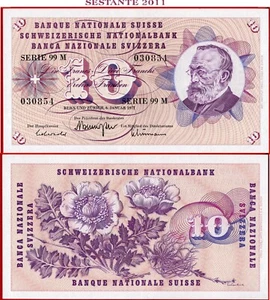 SUIZA 10 FRANCOS 6 1 1977 P 45u (2) AUNC envío gratuito a partir de 100$ - Imagen 1 de 6