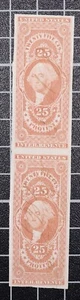 Scott R49a 25 Cents Protest Revenue Used Pair Nice Stamp SCV $300.00 - Picture 1 of 2
