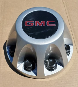 Set 2008-10 GMC Sierra 3500 Dually FRONT/REAR Silver Paint Center Caps 9597356 - Picture 1 of 10