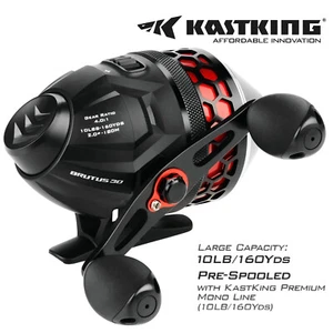 KastKing Brutus 4.0:1 Gear Ratio Spincast Fishing Reel with 10LB Fishing Line US - Picture 1 of 10