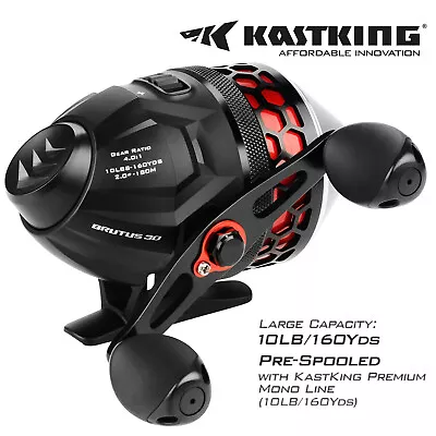 KastKing Brutus 4.0:1 Gear Ratio Spincast Fishing Reel with 10LB Fishing Line US - Image 1 of 4