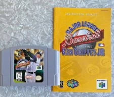N64 KEN GRIFFEY Jr. Major League Baseball Nintendo 64 Cartridge w/ Manual TESTED
