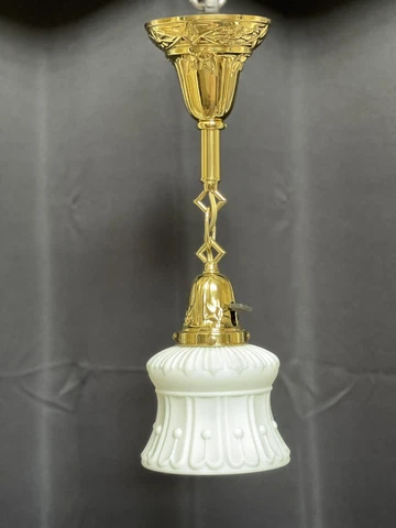 1 Beardslee Brass Pendant Ceiling Light Fixture Antique Victorian Cover