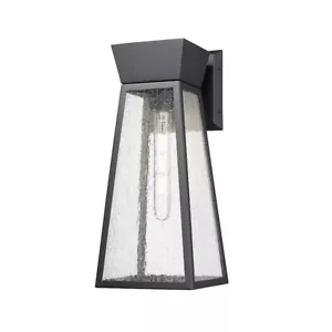 Artcraft Lucian 1 Light Outdoor Wall Light, Black/Clear - AC8861BK - Picture 1 of 1