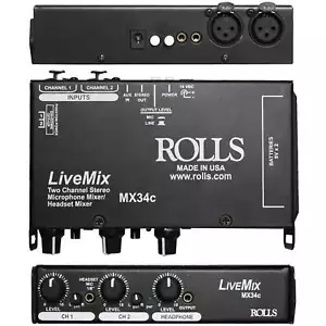 Rolls MX34c Live Mix 2 Channel Microphone Mixer - Picture 1 of 1