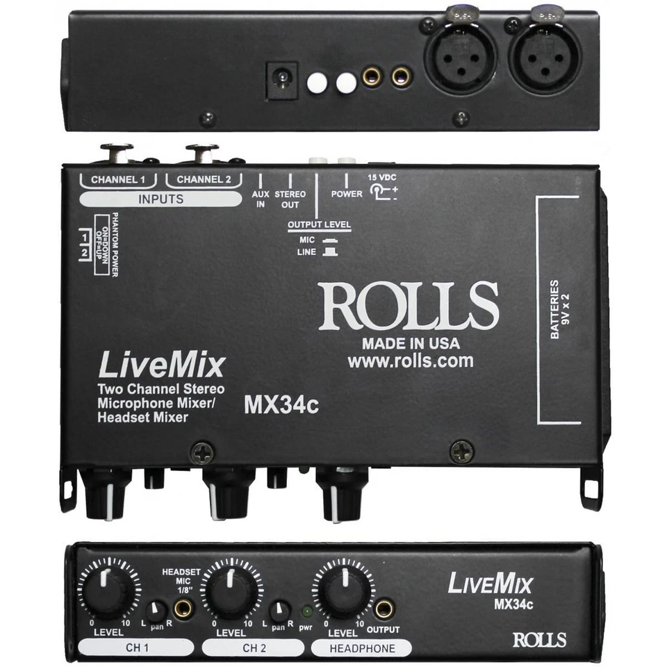 Rolls MX34c Live Mix 2 Channel Microphone Mixer - Image 1 of 1