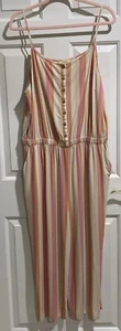 MATILDA JANE Romper Womens XL Striped Brilliant Daydream Take A Chance Rayon - Picture 1 of 7