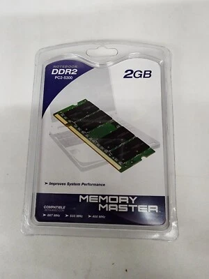 Memory Master 4GB 2 x 2 GB Kit DDR2 PC2-5300 Notebook RAM Memory New Sealed - Image 1 of 3